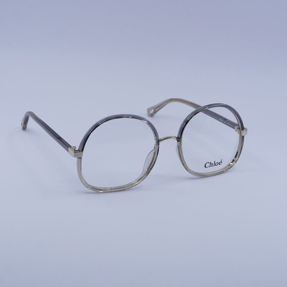 Chloe CH0032O 003 Eyeglasses Grey 55mm Round Frame - Picture 1 of 11